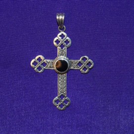 Cross with Black gem Pendant